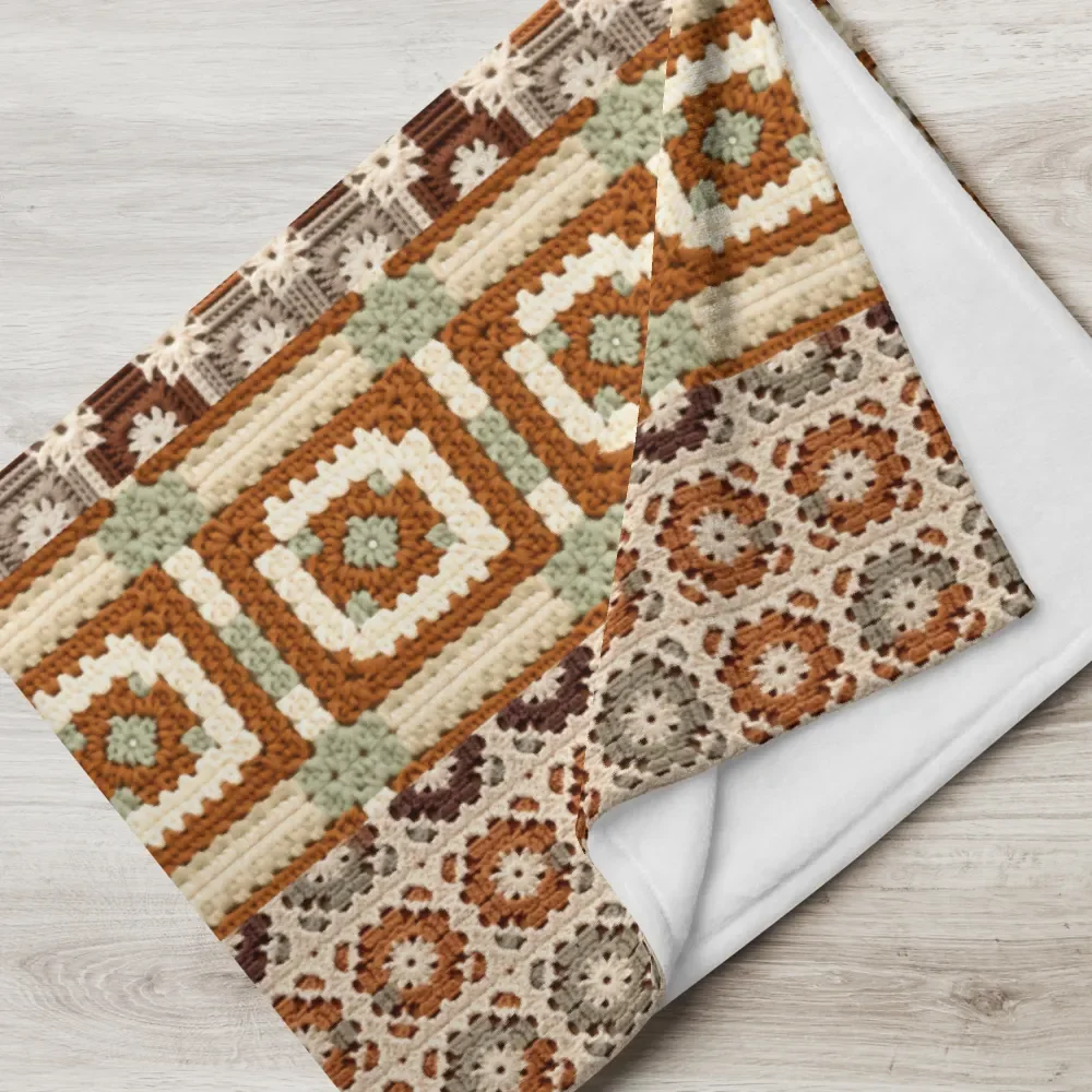Fall Colors Granny Knit Patchwork Throw Blanket product image (3)