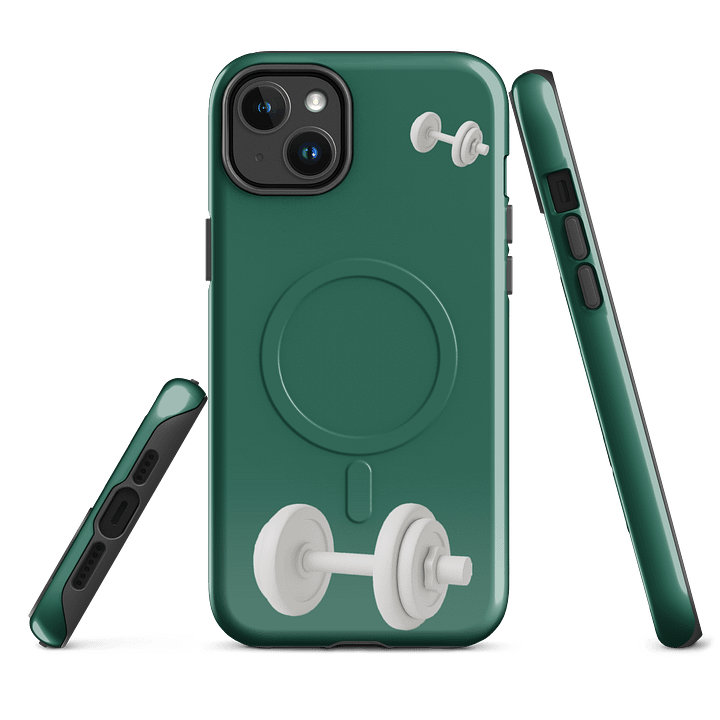 Dark Green Double White Dumbbell iPhone® Case product image (1)