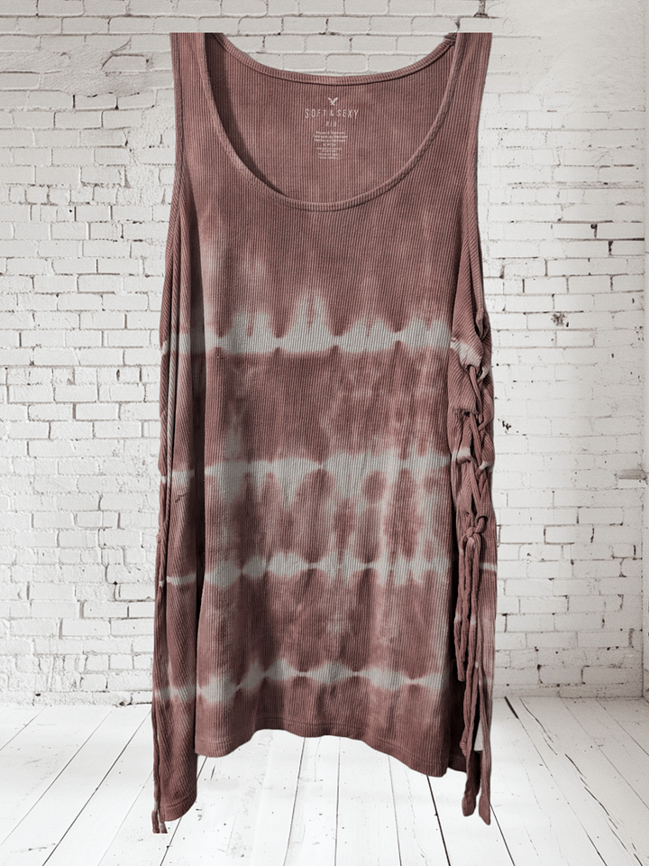 S Tie Dyed Tank with Lace Up Sides product image (1)