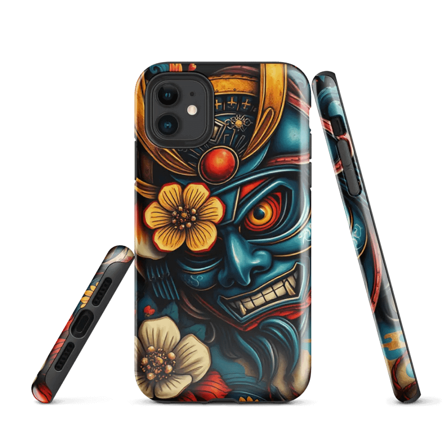 Samurai Mask Floral iPhone® Tough Case product image (1)