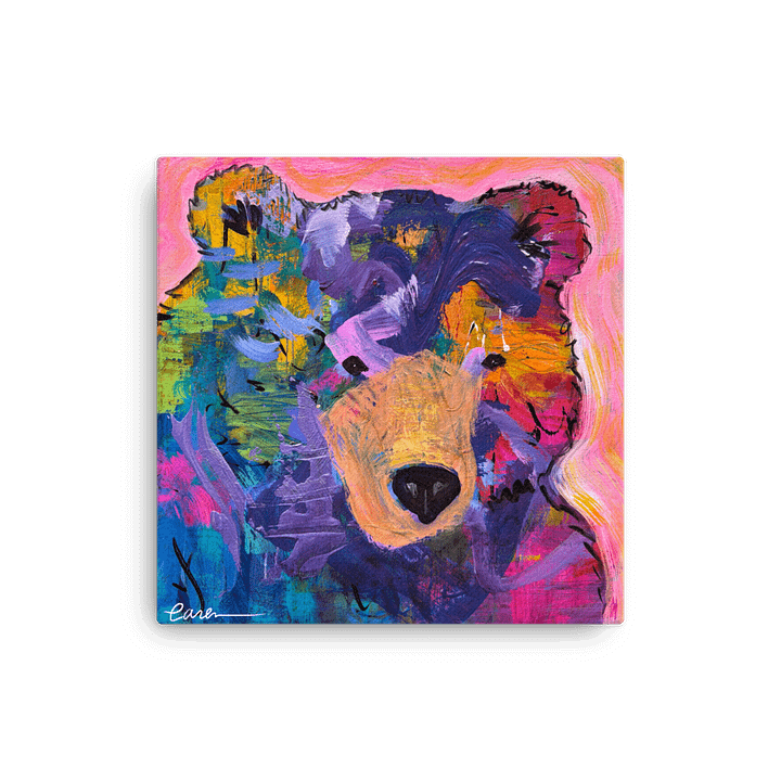 Vibrant Bear Abstract Canvas Print by Caren Goodrich product image (1)