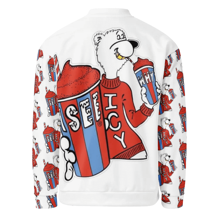ISEEWHY BEAR PATTERN BOMBER product image (2)