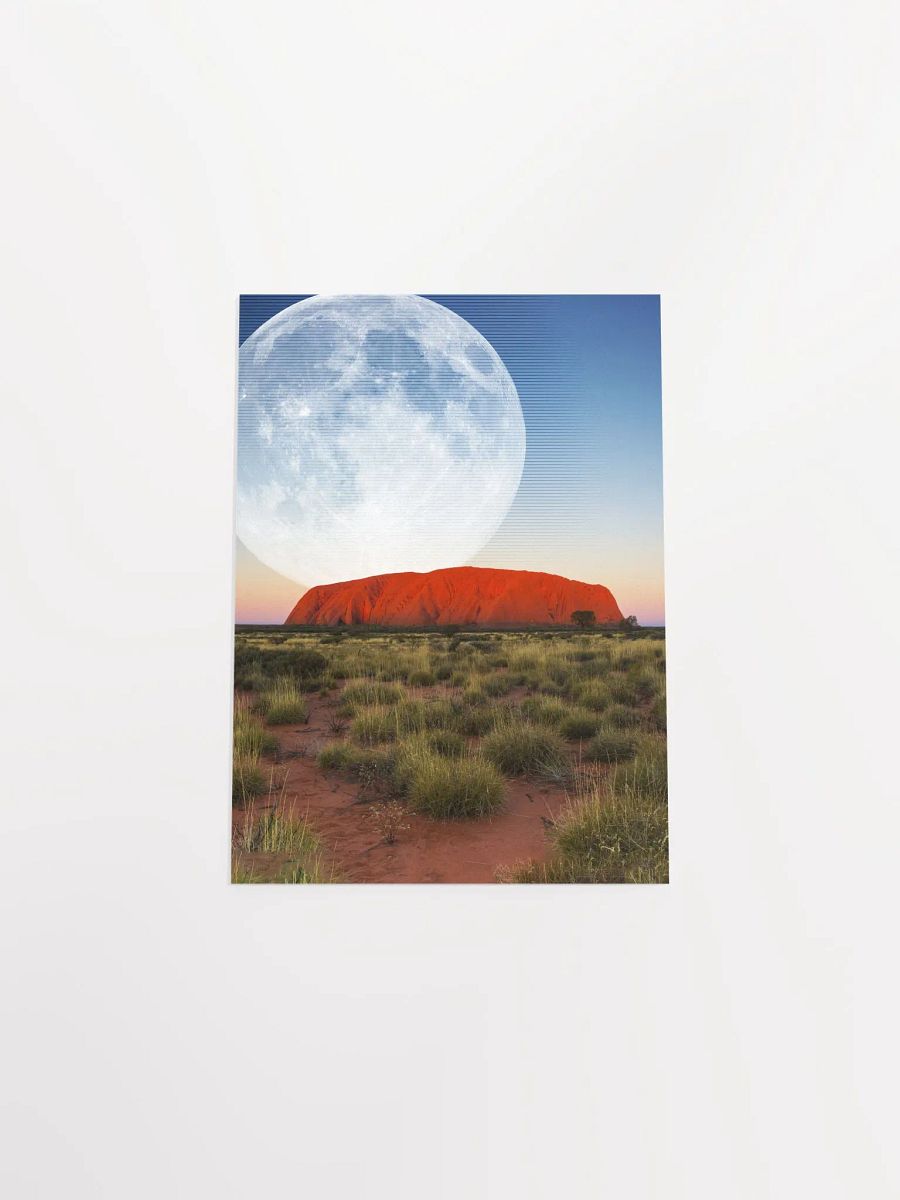 Synthwave Moon & mountain. Australia — space vintage retro collage art, 50s cosmic futuristic sci-fi collage, surreal collage art product image (9)