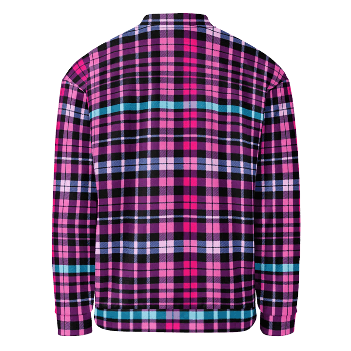 Turquoise Plaid Dreams Bomber Jacket product image (2)