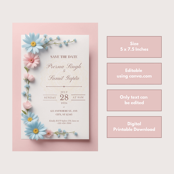Unique Save The Date Card - Dizynai (DSD-05) product image (2)