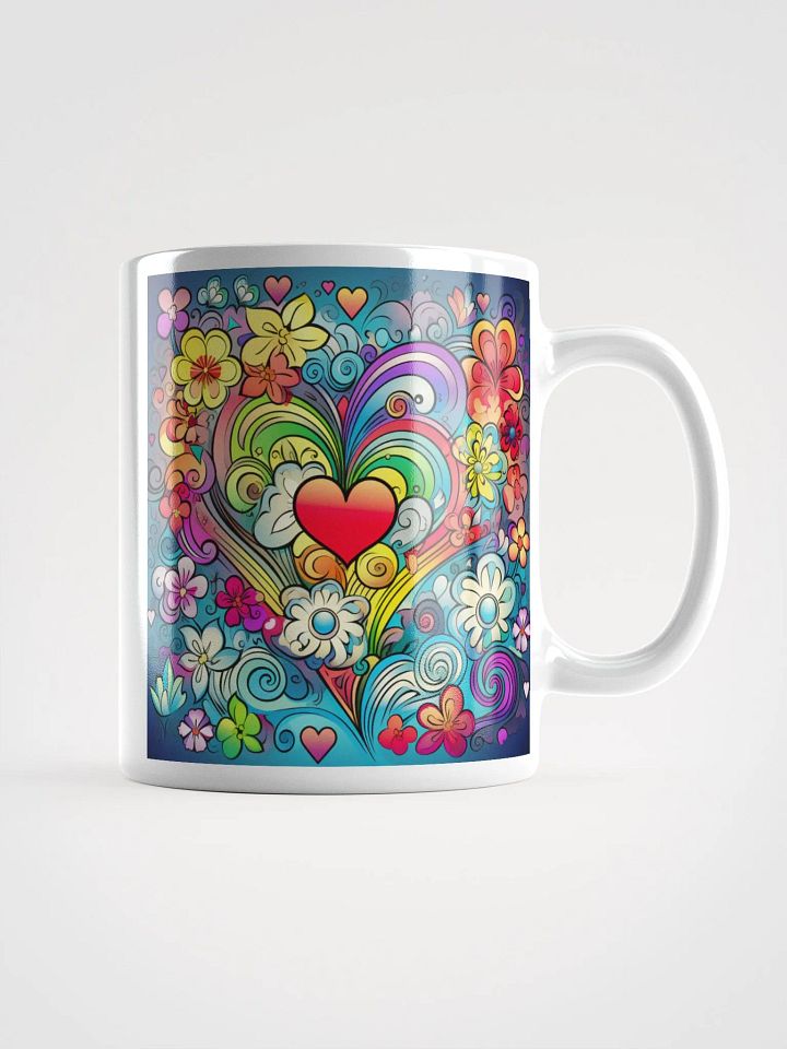 Hearts and Flowers in a Rainbow of Colors Mug product image (1)