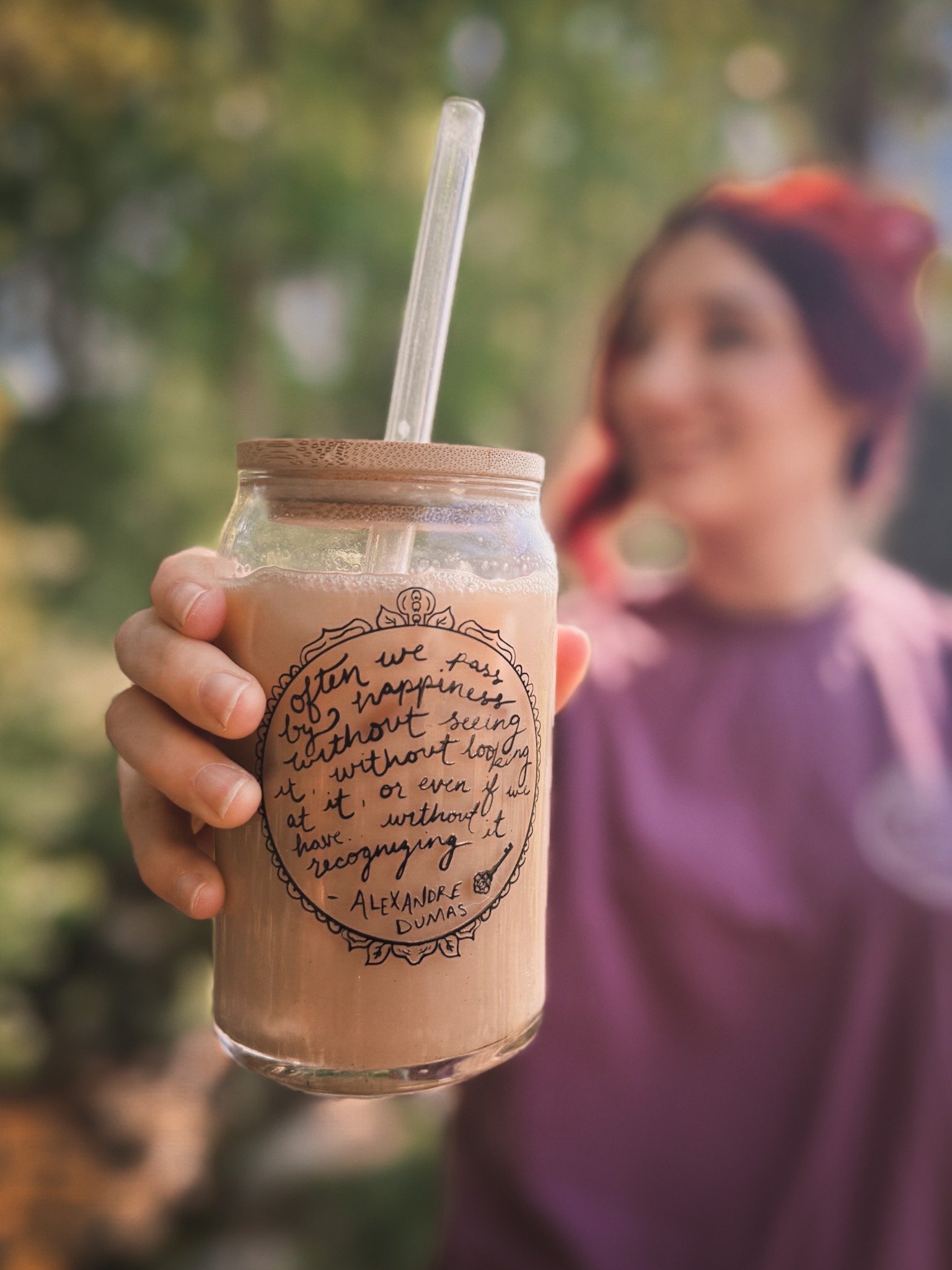"Recognize Happiness" Glass Cup product image (3)