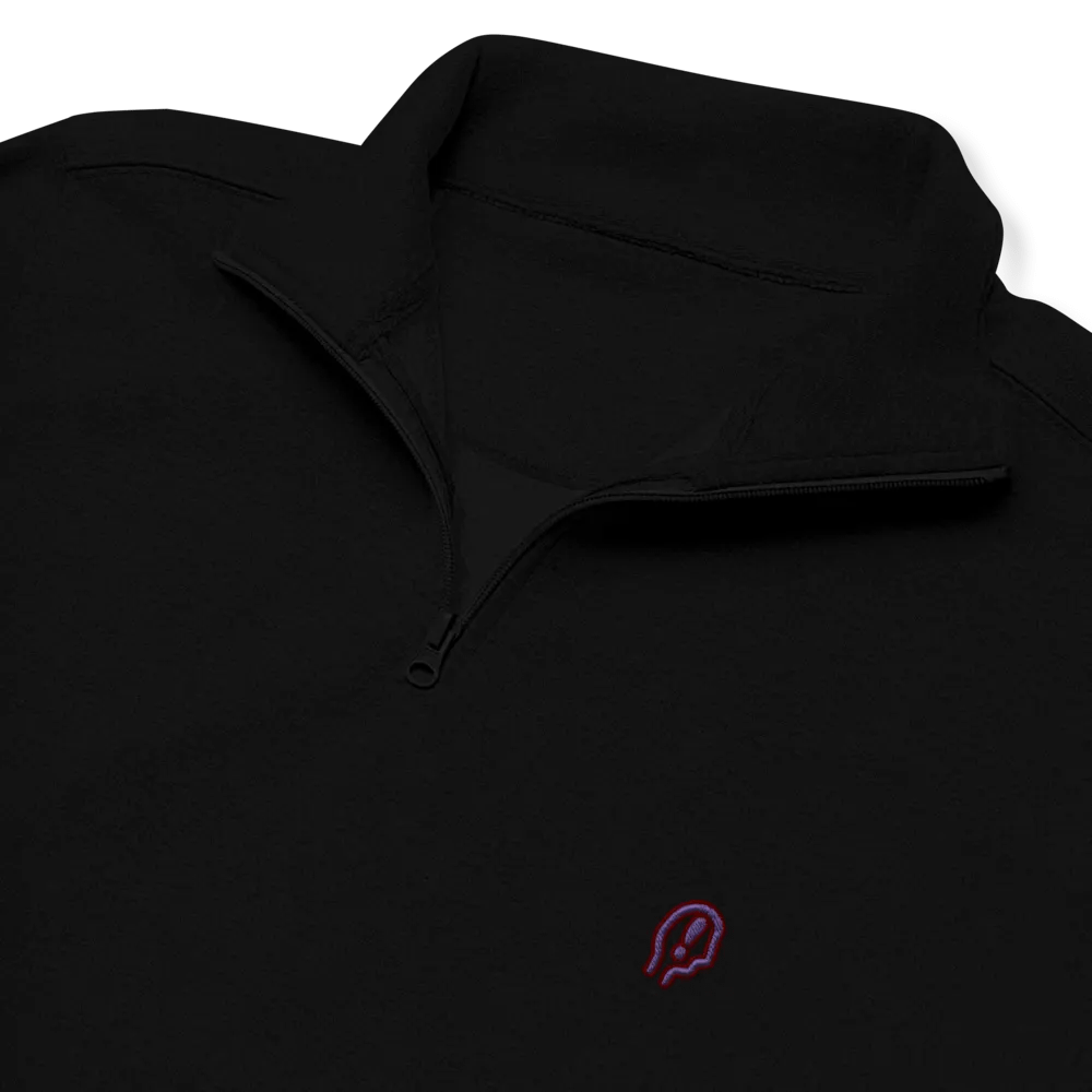 EXCLAIMING MENTALLY (grape design) embroidered quarter zip product image (1)