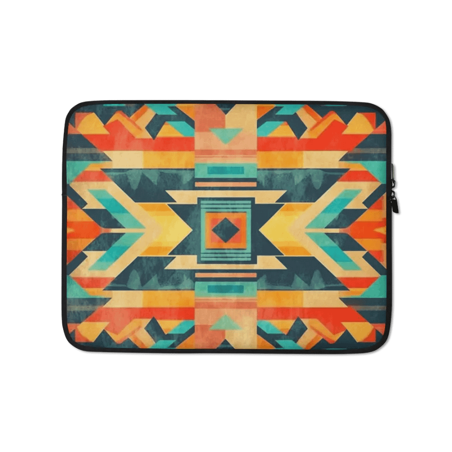 Aztec Geometric Pattern Laptop Sleeve Cover by Treasure Pie product image (2)