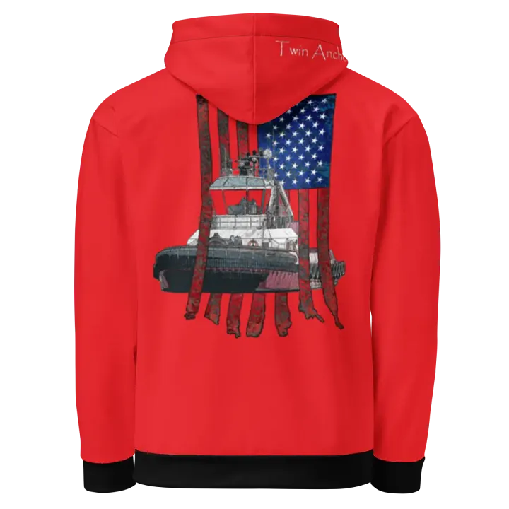Red Athena Tug & CE Flage Hoodie product image (1)