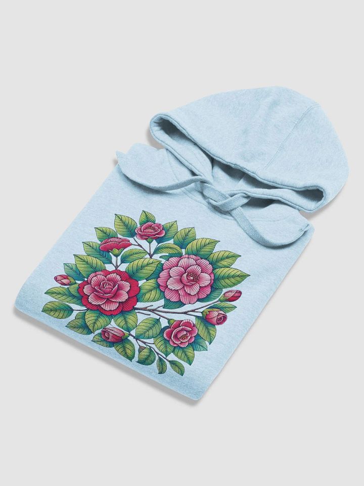 Cotton Heritage Unisex Premium Hoodie | AI-Crafted Camellia Flower Design product image (1)