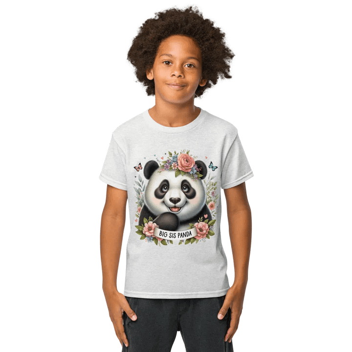 Floral Crown Panda Big Sis Tee product image (5)