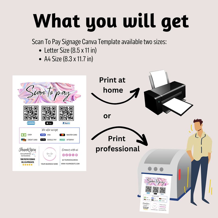 Emily - Scan To Pay QR Code Sign Template product image (3)