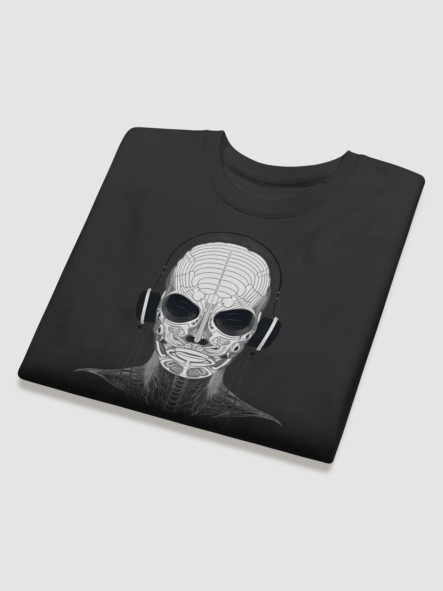 Cool Alien in Headphones Long Sleeve Sweater – Funky Sci-Fi Music Pullover product image (19)