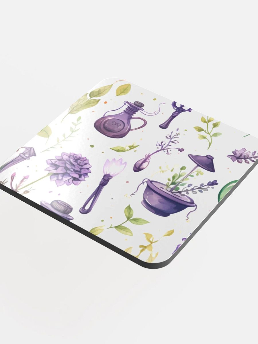 Glossed Cork Coaster 🟩 🟪 Fascinating Watercolor Pattern - Motif 1 product image (4)