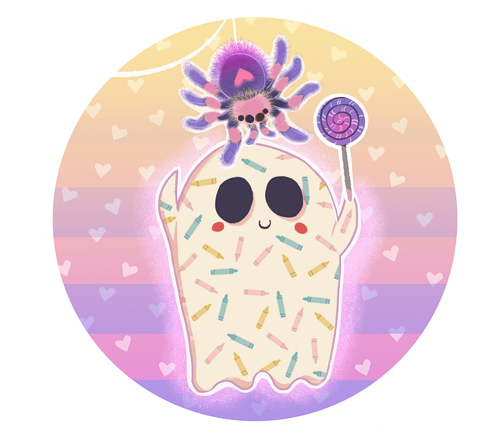 Pastel Little Ghost & Pet Spider - Stainless Steel Tumbler product image (2)