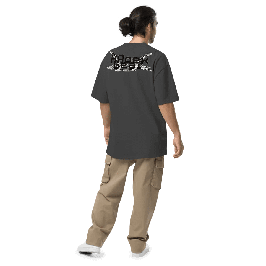 Black HApex Gear Black Logo Premium Oversized Faded T-Shirt product image (3)