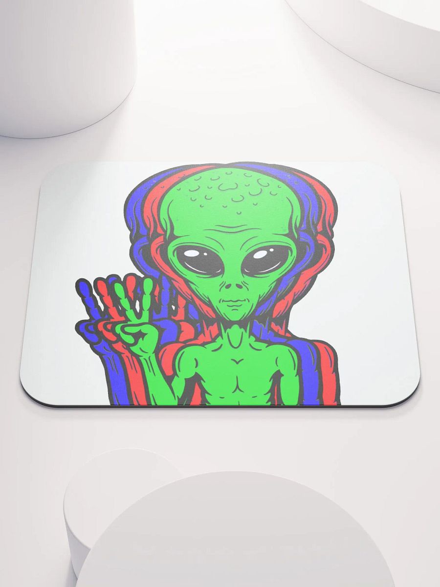 Alien Peace Sign Desk Mat product image (1)