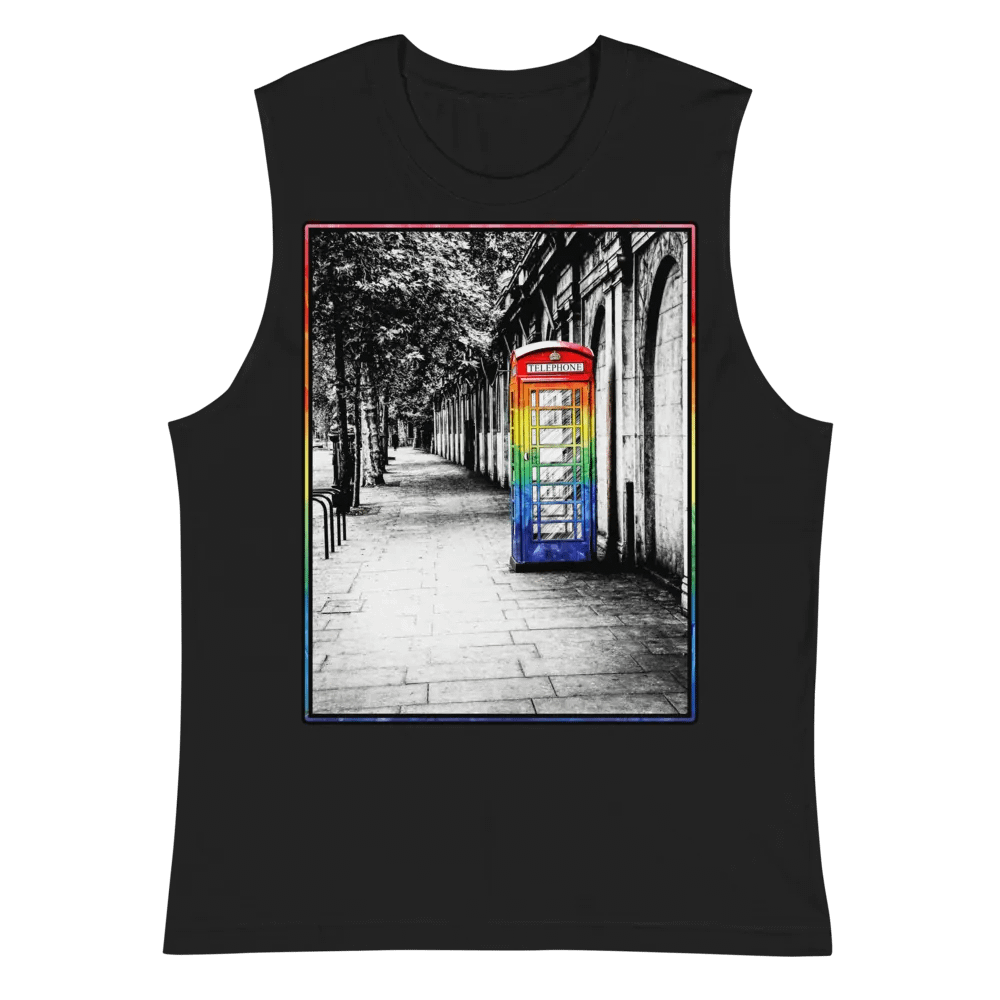 British Telephone Box - LGBTQ Pride Design Muscle Tank product image (3)