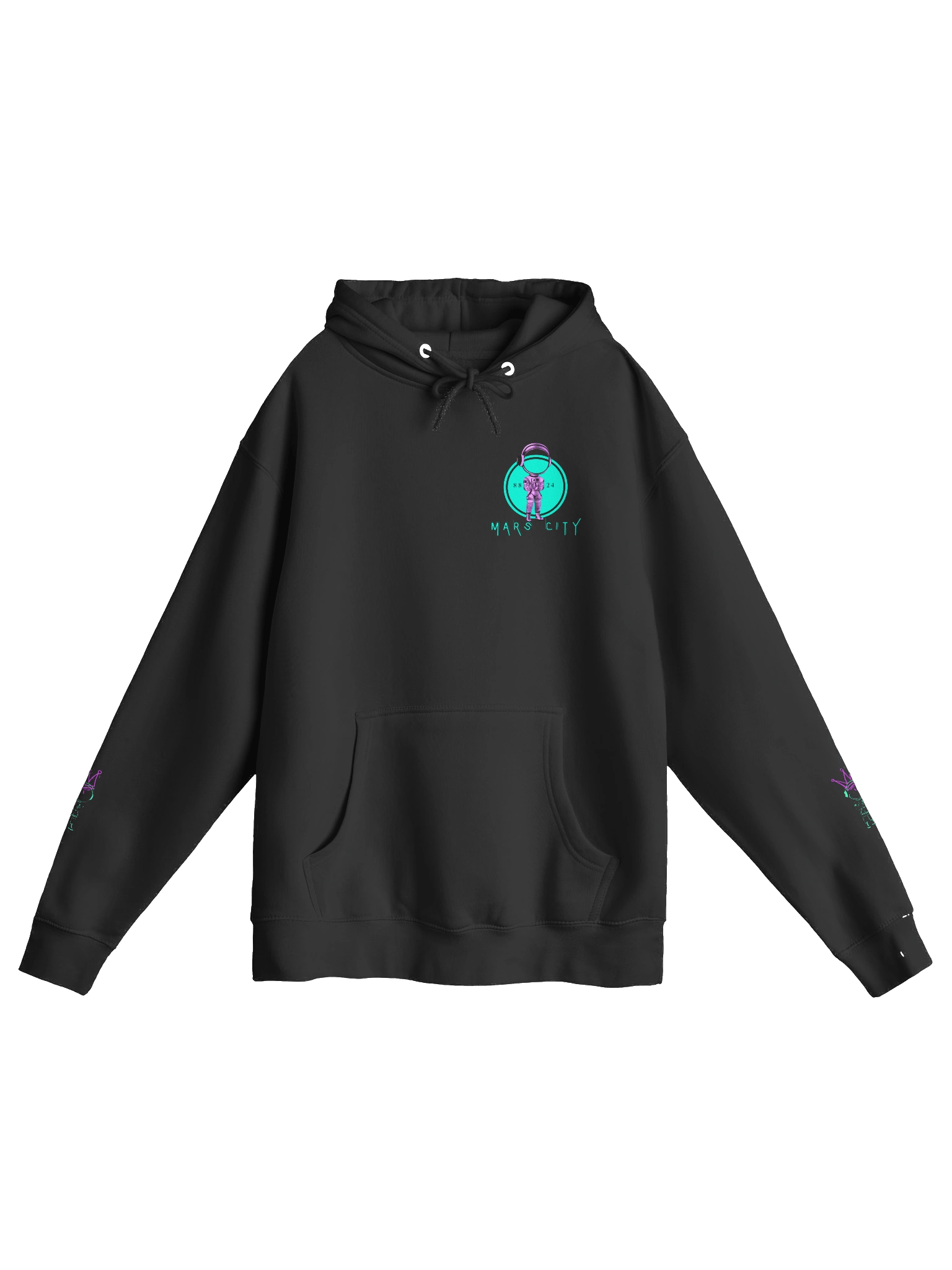 Mars City Neon Graffiti Circle Logo Front Hoodie product image (2)