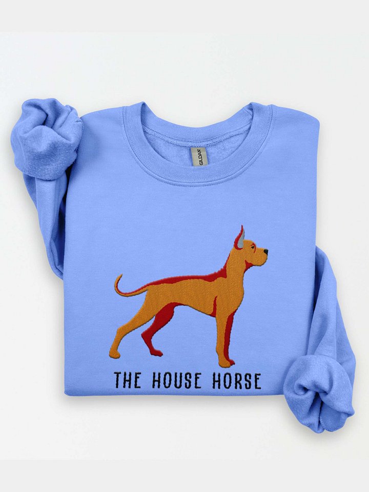 The House Horse Sweatshirt (Embroidered) of a Great Dane(Tan, Cropped Ears) product image (1)