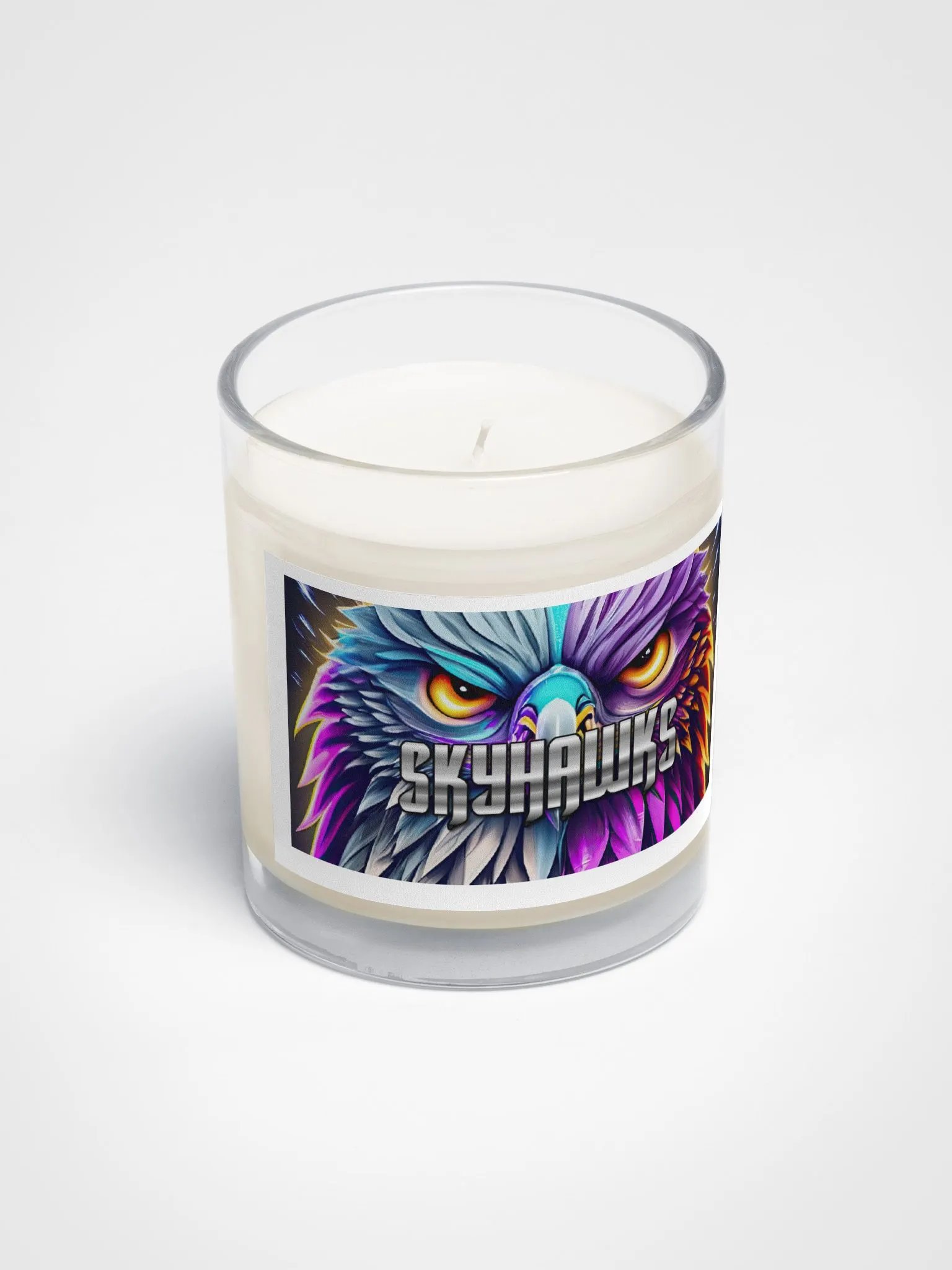 Skyhawks Logo #1 Soy Wax Candle Clear Glass Jar product image (2)