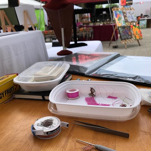 Working while at the festival.  Here for day 2  at Three Rivers Festival! Come say Hi! Friemann Square parking lot till 5 pm....