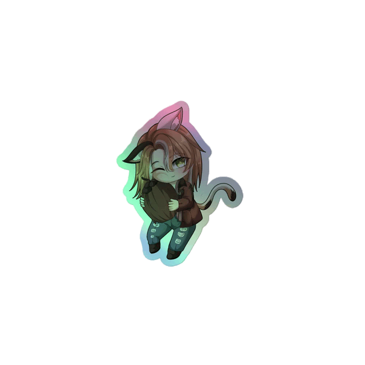 Sid Calico with coconut holographic sticker product image (1)