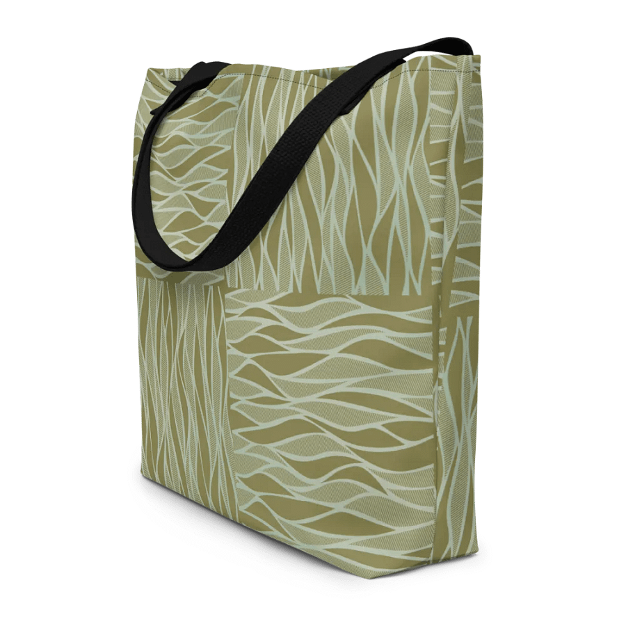 Big tote bag with pocket olive color  textures product image (8)