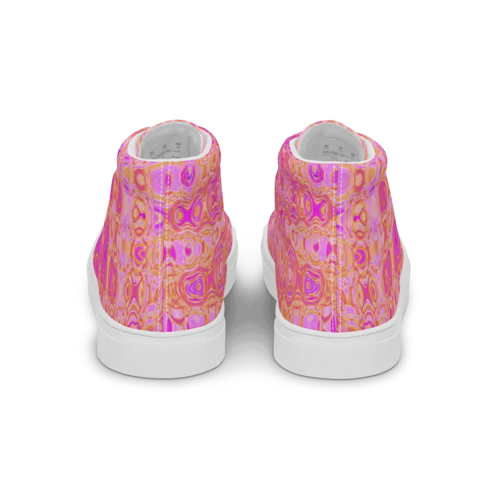 Cool Abstract Pink and Magenta Atomic Retro Zigzags High Tops for Women product image (2)