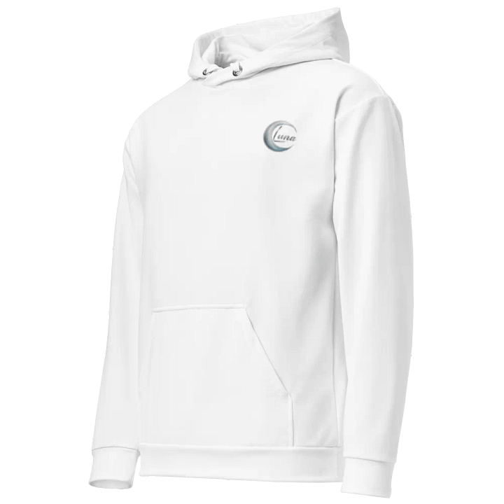 Luna Unisex Recycled Hoodie with Crescent Moon Design - White product image (2)