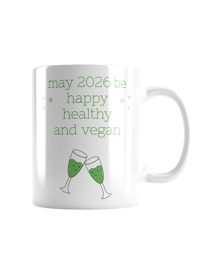 “Happy, Healthy, and Vegan 2026” Coffee or Tea Mug product image (1)