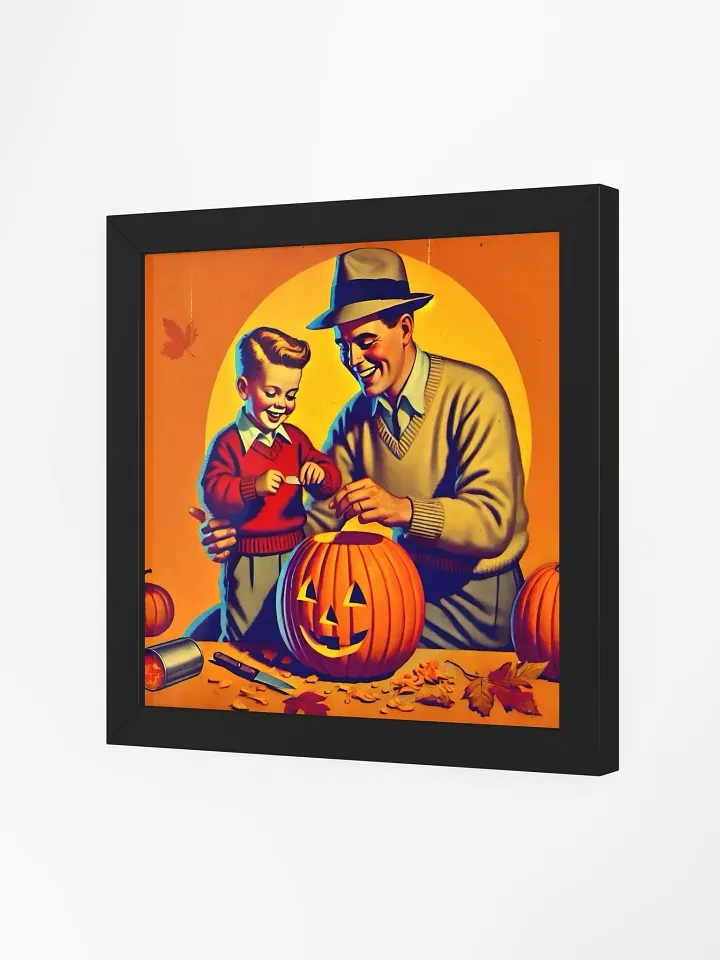 Vintage Halloween Pumpkin Carving: Framed Artwork product image (5)