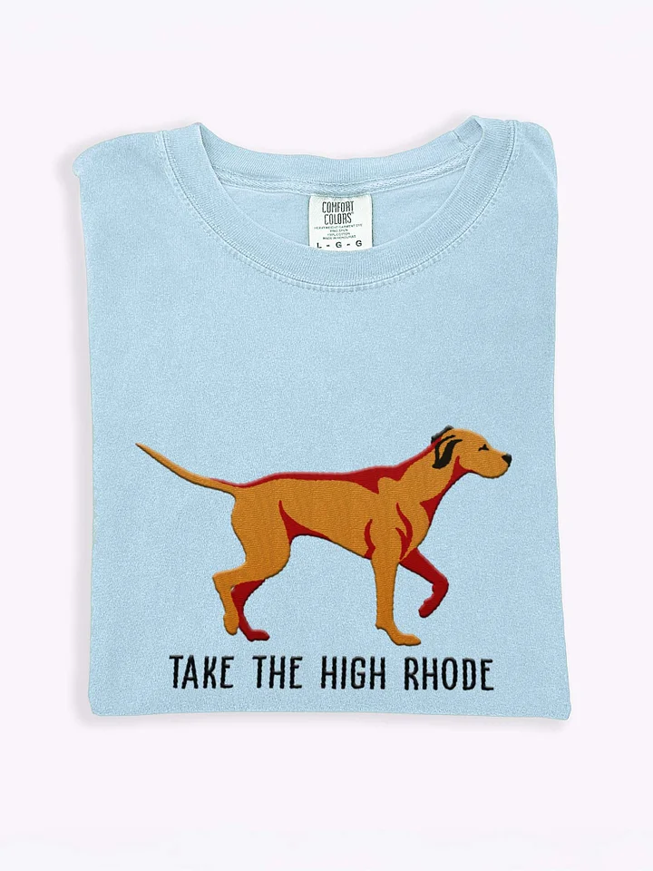 Take the High Rhode T-Shirt(Embroidered) of a Rhodesian Ridgeback(Tan) product image (1)