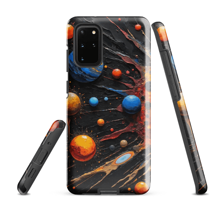 Tough Phone Case for Samsung® - Abstract Palette Knife Oil Painting of a Solar System product image (2)