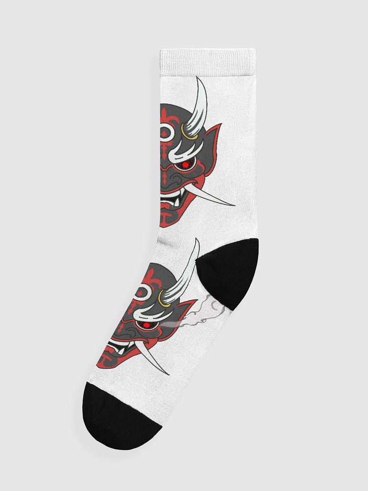 Demon Mask Zen EcoChic Art Crew Socks product image (1)