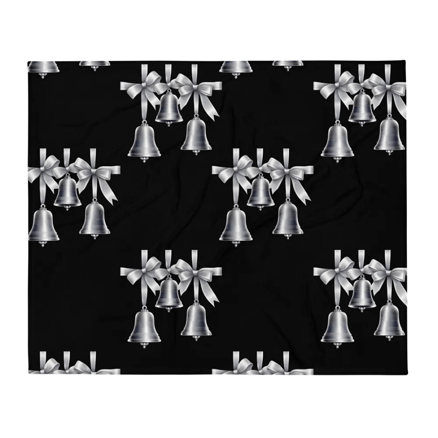 Silver Sleigh Bells Pattern Design Blanket product image (2)