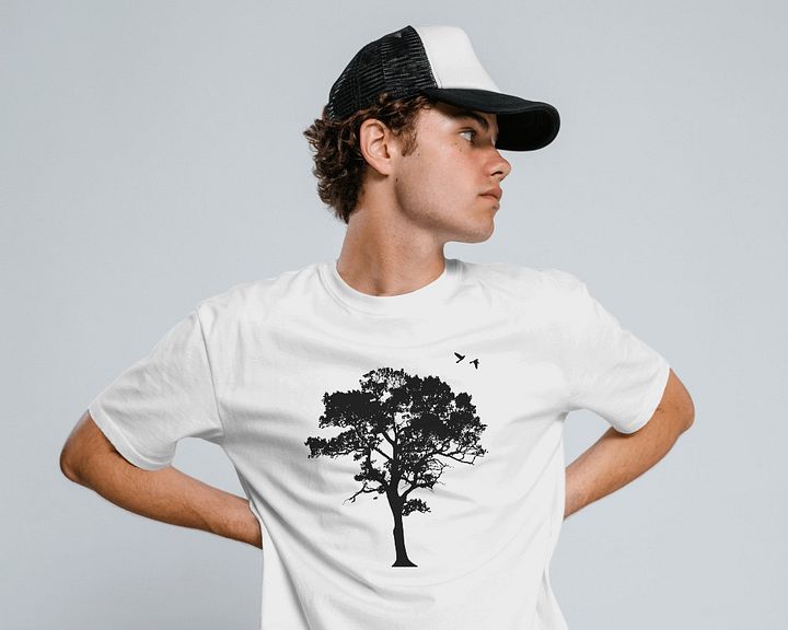 Black Tree and Birds Comfort Tee product image (2)