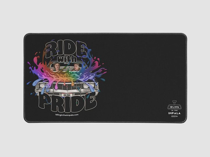 Ride with Pride 12" x 22" Black Deskmat product image (1)