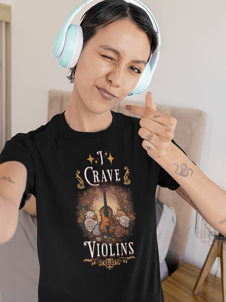 Melodic Reverie: I Crave Violins T-Shirt Design product image (2)