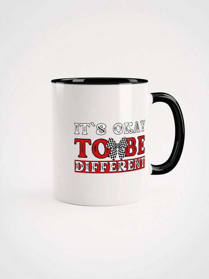 It`s Okay To Be Different, Checkered Bow Ceramic Mug product image (2)