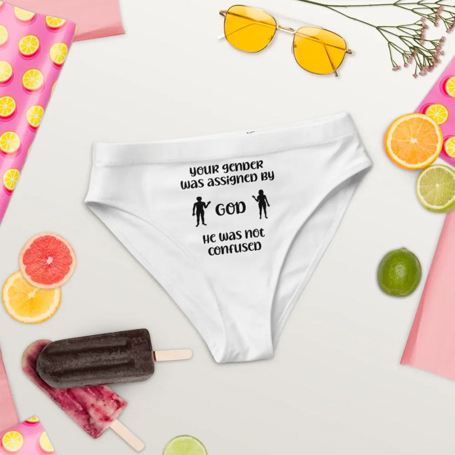 Your Gender Was Assigned by GOD. Vibrant Seas Recycled Bikini Bottoms product image (4)