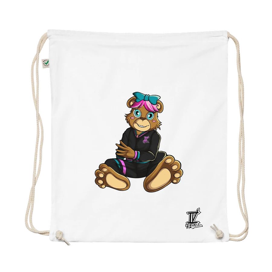 Sitting Girl Bear EarthPositive Organic Cotton Drawstring Bag product image (1)