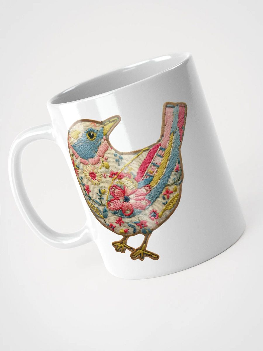 Floral Bird Embroidered Patch Mug product image (9)