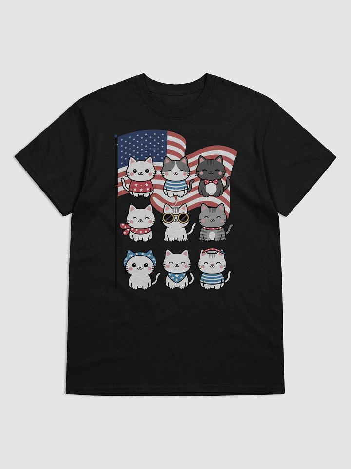 Cute Patriotic Cat T-Shirt – 4th of July Kawaii Kitten USA Flag Tee product image (2)