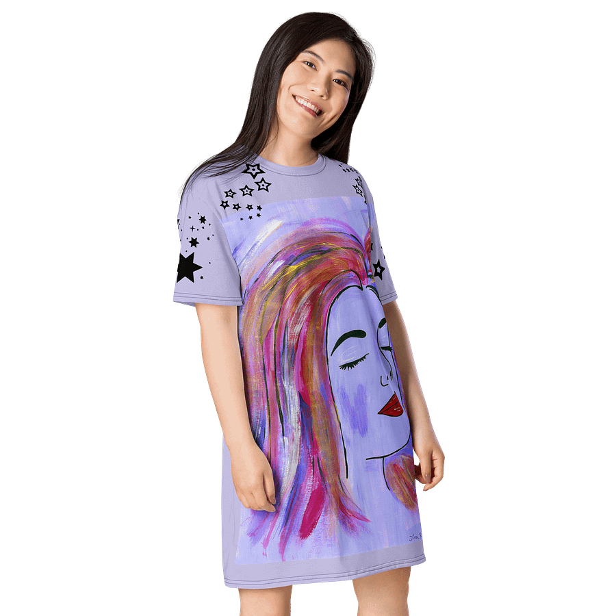 Dreaming Girl - (art by Dina R.) - acrylic painting picture - T-Shirt Dress product image (4)