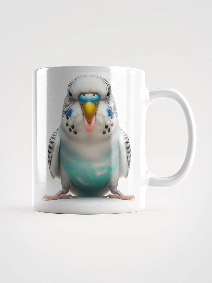 Rude Budgie #Humorous Glossy Mug - White product image (1)