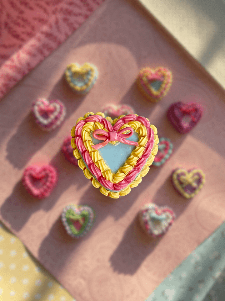 Sweetheart Lace - Coquette Heart Cake Keychain product image (1)