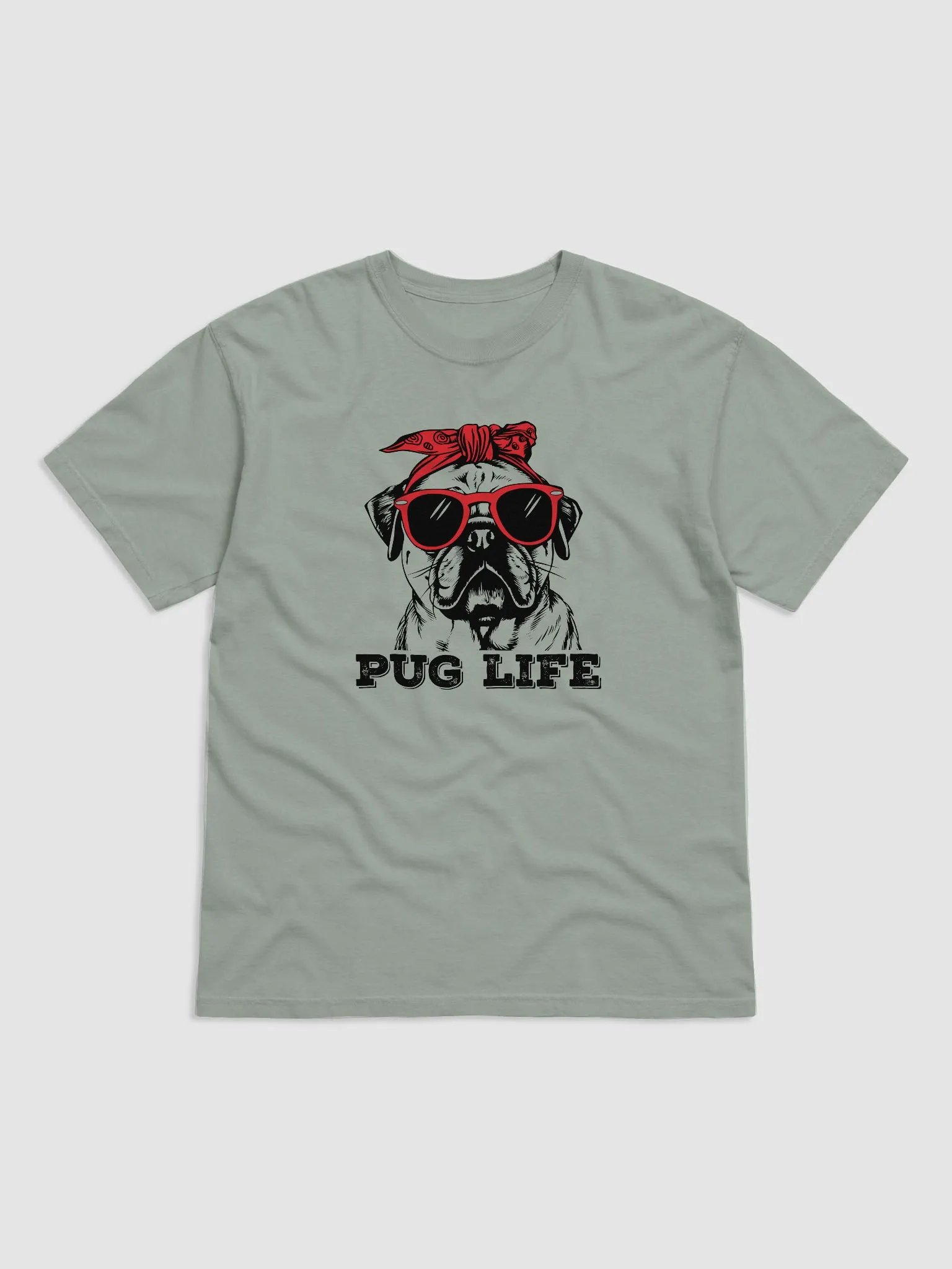 Pug Life T-Shirt | Funny Pug Wearing a Bandana and Sunglasses T-Shirt for Pug Owners product image (4)