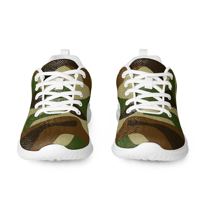 Woodland Green Army Camouflage Military Camo Pattern Men's Athletic Shoes product image (2)